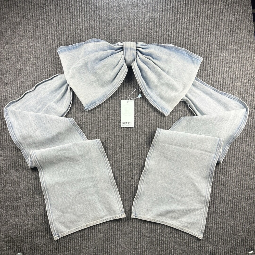 Revice Denim Something Special Bow Tube Top Capri Blue Light Wash S R1426064